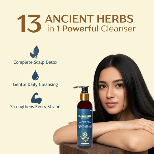 BRAHM Herbal Hair Cleanser | Ayurvedic Shampoo for Hair Fall | 200ml