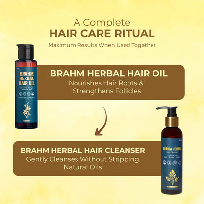 BRAHM Herbal Hair Care Combo | Ayurvedic Oil & Cleanser for Hair Growth