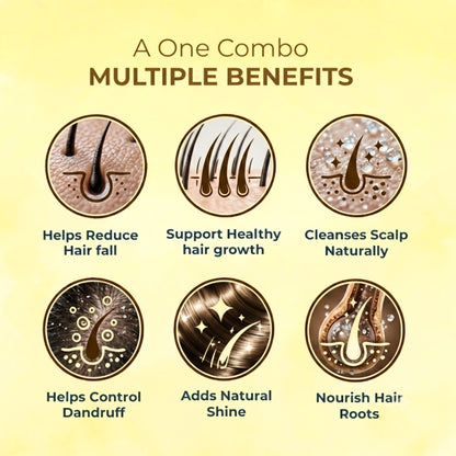BRAHM Herbal Hair Care Combo | Ayurvedic Oil & Cleanser for Hair Growth